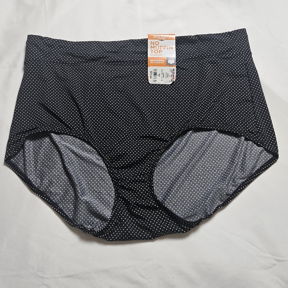 New Warner's Polkadot No Muffin Top Underwear Panties Women's Size 3XL